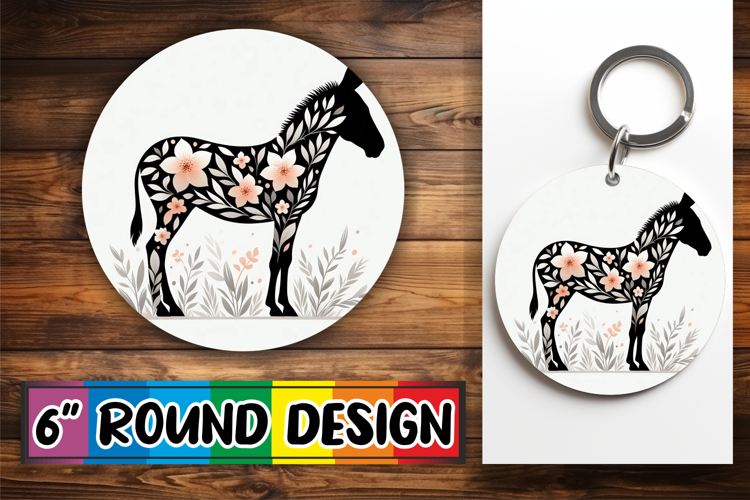 Joyful Round Coaster Sublimation, Flower Animals