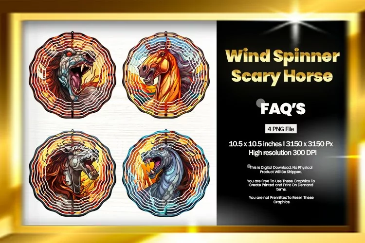 Scary Horse Wind Spinner Sublimation - 04 Variation