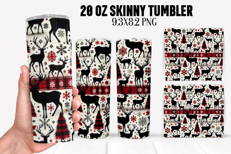 Christmas Deer Tumbler Sublimation ,20 oz Tumbler Wrap