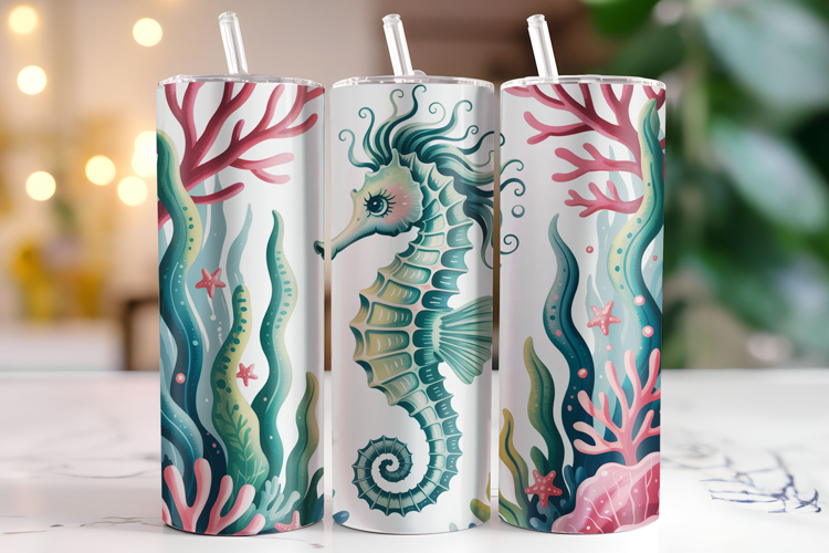 Seahorse Tumbler Wrap | Sublimation | Tumblers