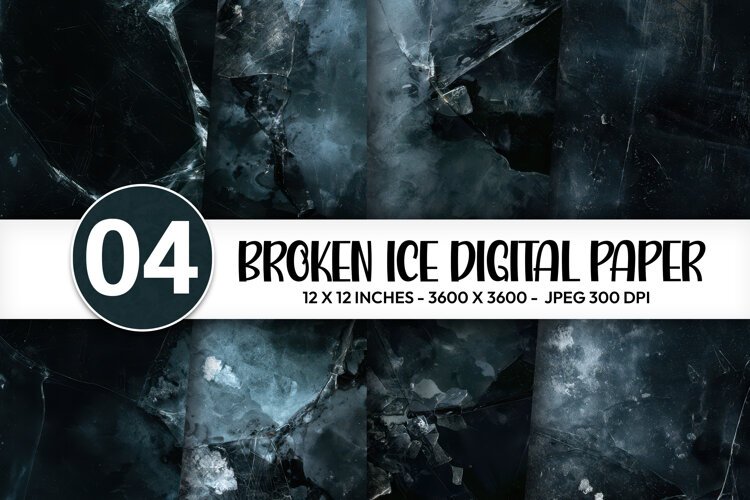 Broken Ice Digital Paper example image 1
