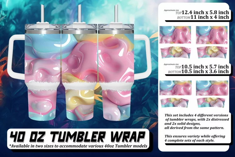 Vibrant 40oz Tumbler Design
