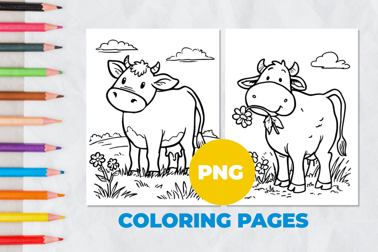 Cow in the field Coloring Pages | Coloring book