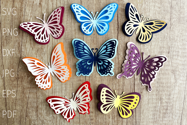 Layered butterfly svg bundle, 3d butterfly papercut