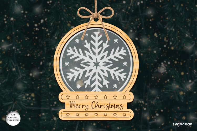 Christmas Snowglobe Ornament Laser Cut | Glowforge | SVG
