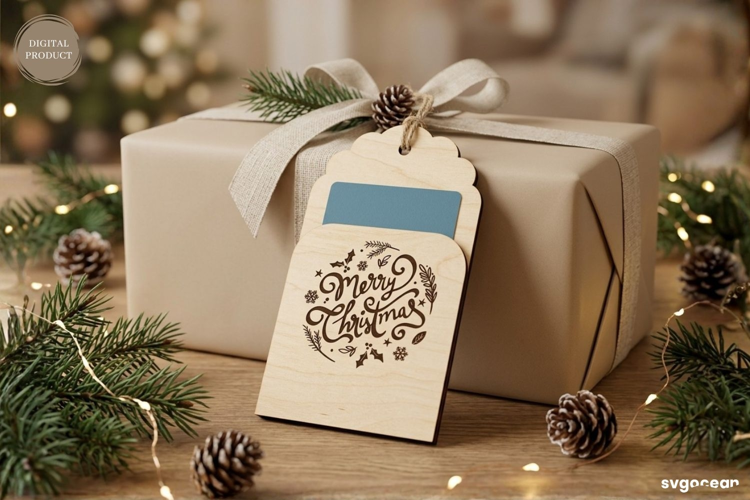 Christmas Gift Card Holder Laser Cut | Glowforge | SVG