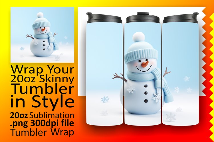 Snowman Holiday Magic: 3D Inflated Puff Tumbler Christmas