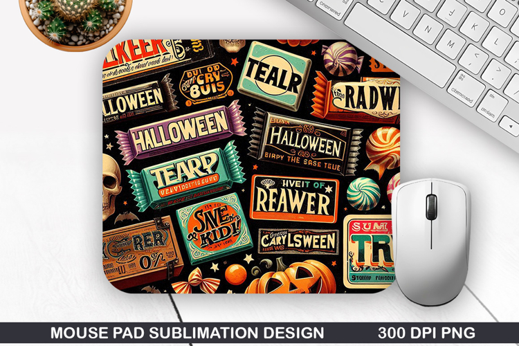 Halloween Mouse Pad Sublimation, Halloween Mouse Pad PNG