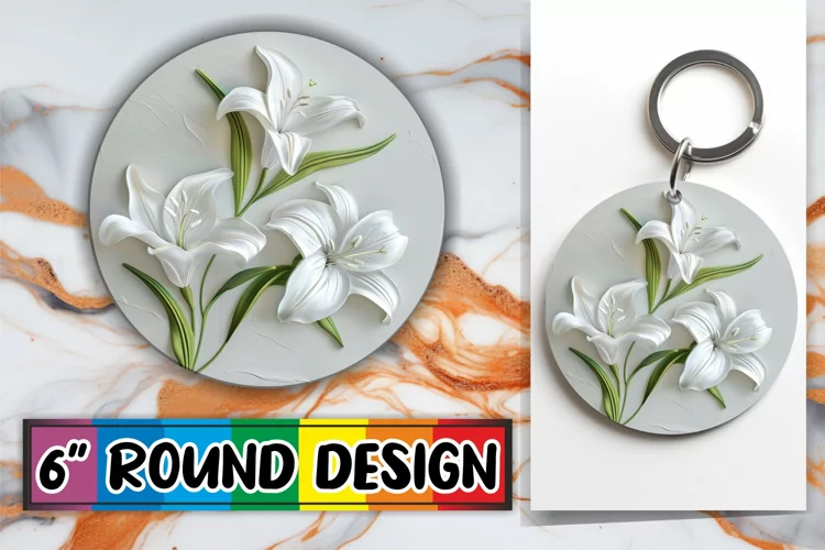 Petal Elegance: Sublimation Circle Design