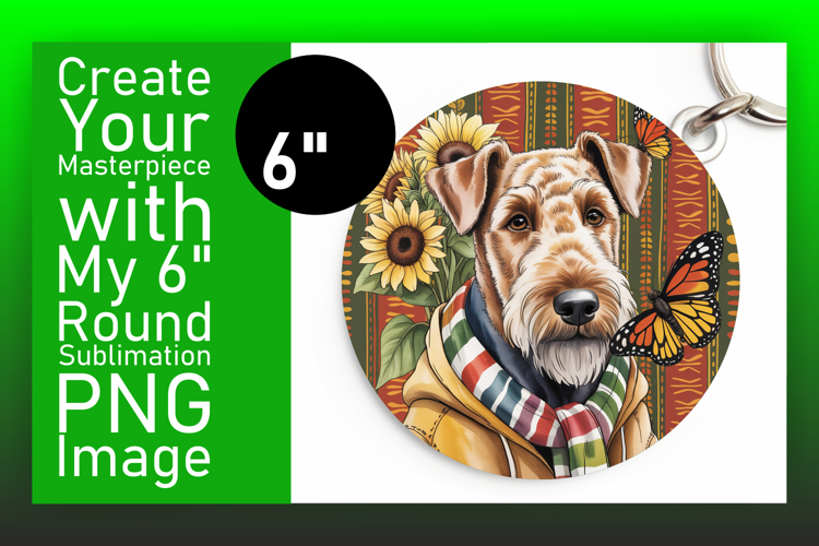Whimsical Round Design for Coasters , Cute Dog