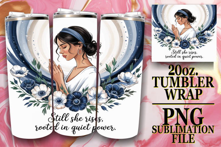 RADIANT LOVE 20oz TUMBLER WRAP, Praying Woman