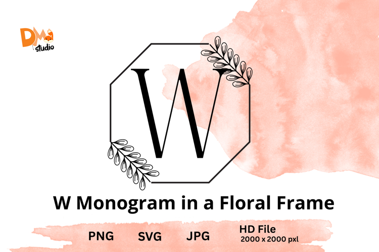 Monogram in a Floral Frame