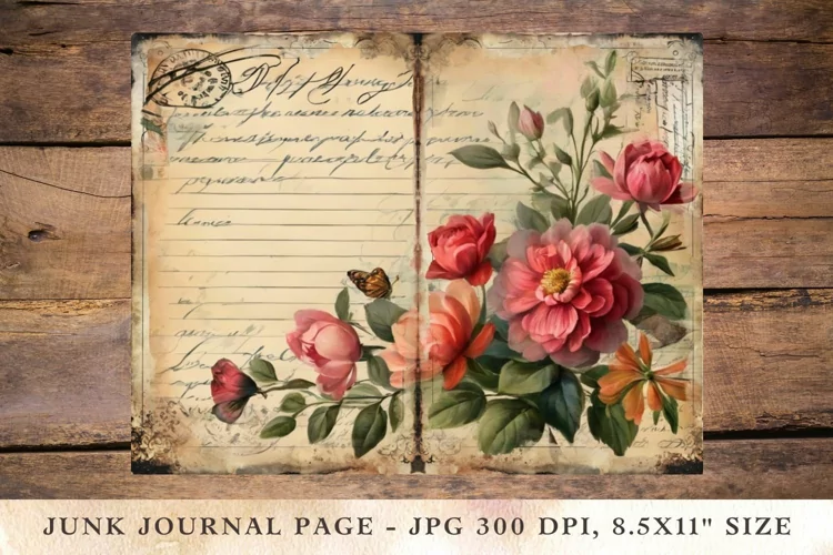 Printable Junk Journal Pages wildflower 6