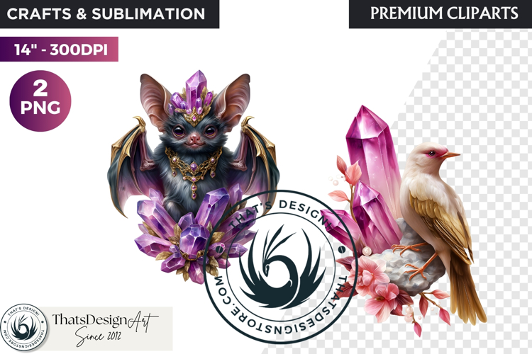 Fantasy Animal and crystal PNG Clipart scrapbooking