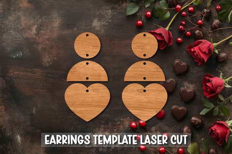 Heart Earrings Svg Image 3