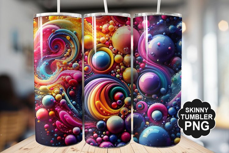 Colored Water Drops Tumbler Warp - Tumbler PNG Design