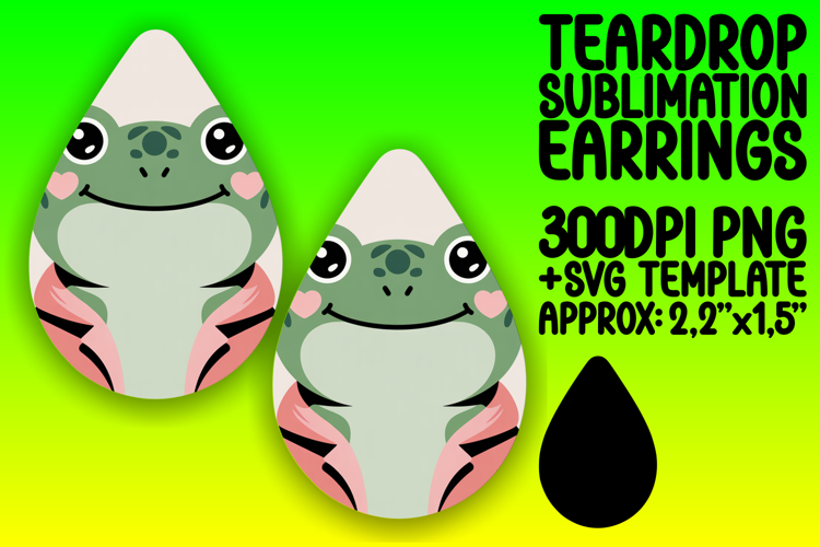 Chic Teardrop Earrings Template PNG , Valenines Animals