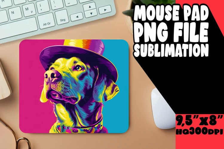 Colorful Canine Portraits Mousepad