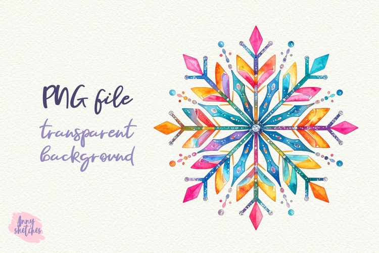 Transparent Background Snowflake Clipart Image 2