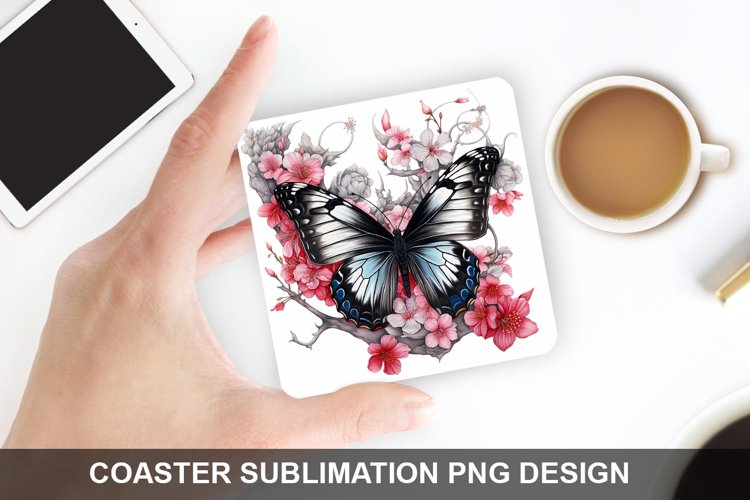 4Th Of July Butterfly - Coaster Sublimation Design