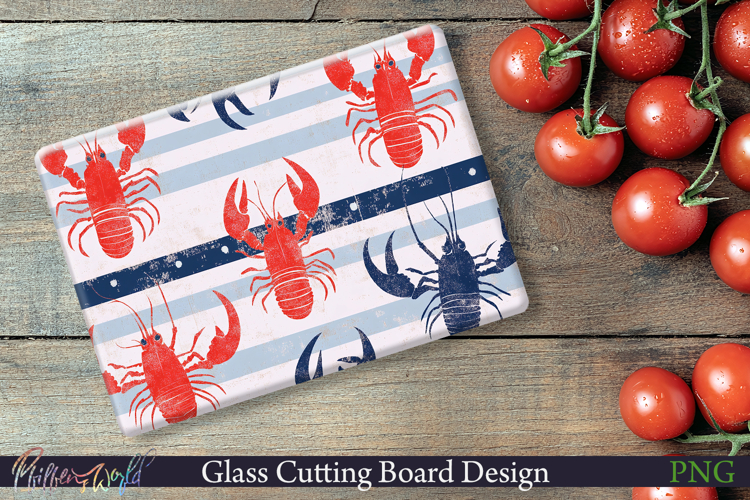 Cutting Board Design | Stripes | lobster