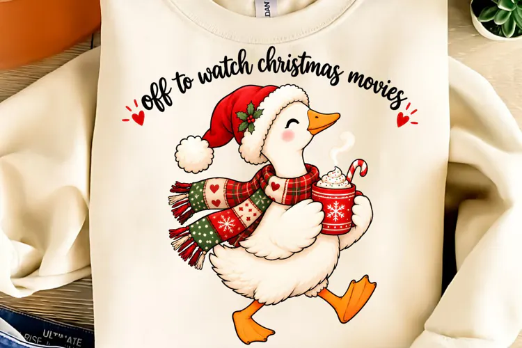 Off To Watch Christmas Movies PNG, Funny Christmas PNG