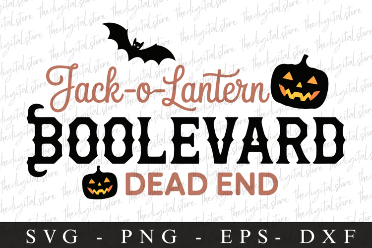 Jack-o-Lantern Boolevard Dead End Svg | Halloween Svg