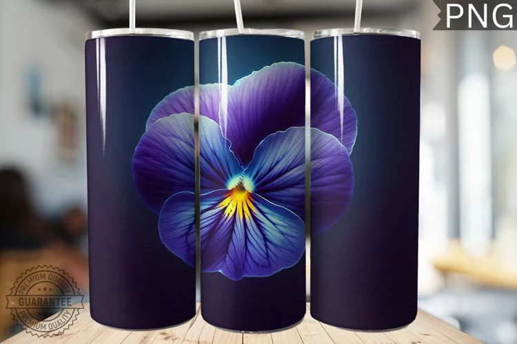 Pansy Flower Tumbler Wrap - Tumbler Design