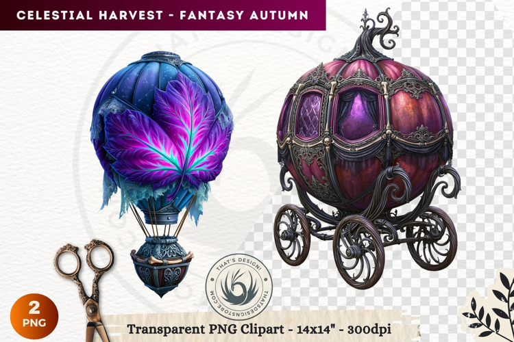 Autumn Fantasy Clipart PNG Celestial Steampunk Harvest