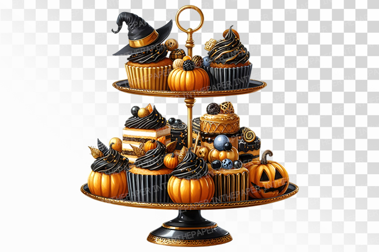Halloween Two Tier Dessert Tray Display PNG