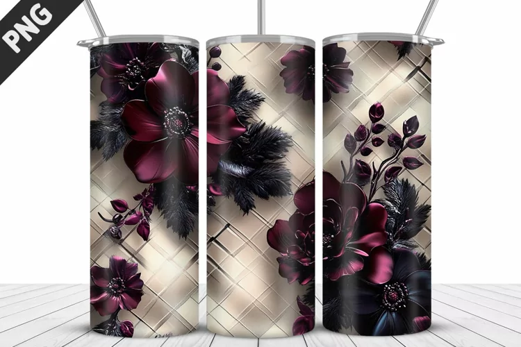 3D Daisy Flowers 20oz Tumbler Wrap | Sublimation Design