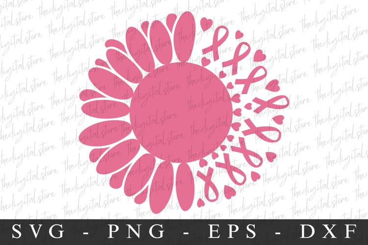 Pink Ribbon Flower | Breast Cancer SVG | Pink Ribbon