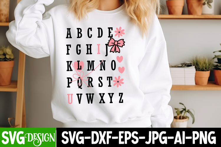 ABCD I lOVE U SVG Design,Valentines Day svg Cut File