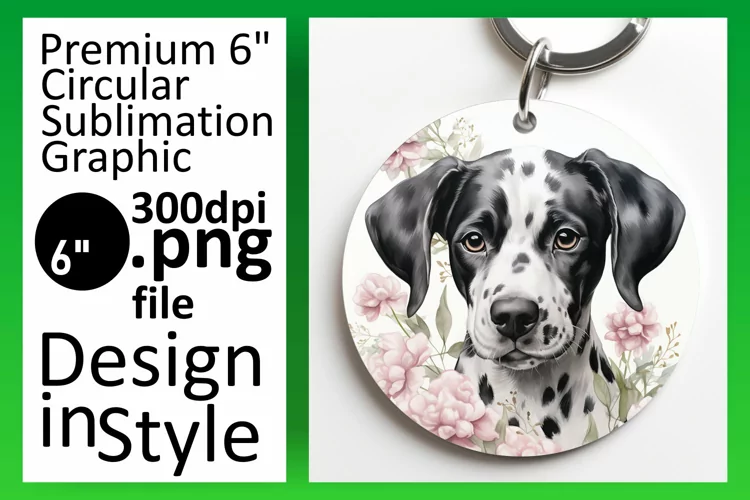 Watercolor Dog Keychain & Floral Decor