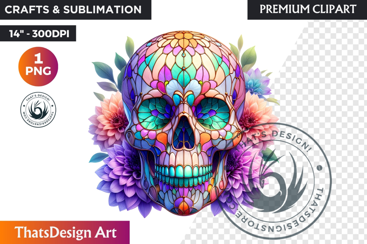 Pastel Floral Day of the Dead Clipart PNG,sugar skull design