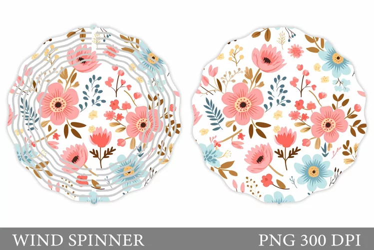 Floral Wind Spinner Sublimation. Flowers Wind Spinner Design