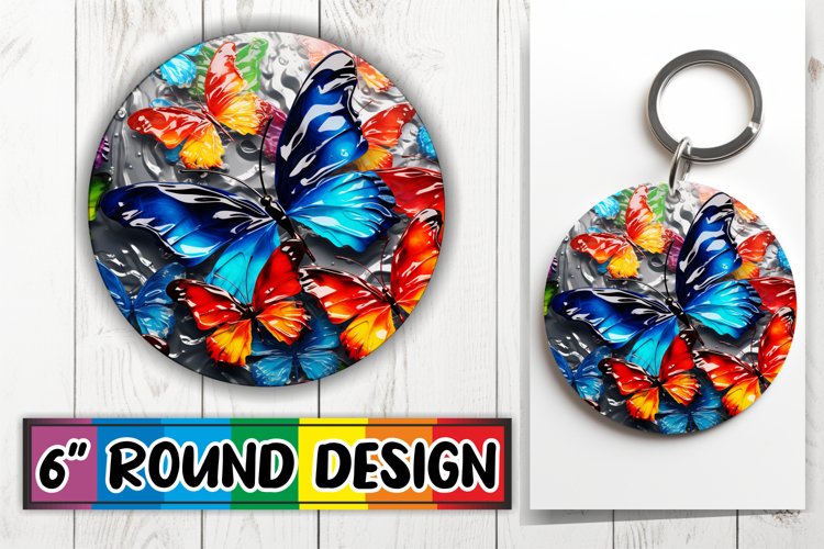 Elegant Embroidered Butterfly Keychain
