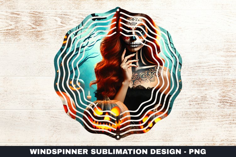 Halloween Witch Wind Spinner Sublimation Design