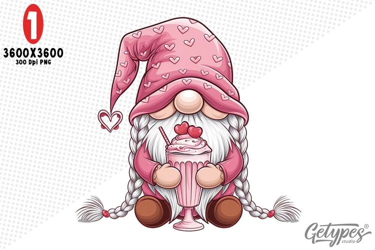 Valentine Gnome Sublimation Clipart - High Quality Design