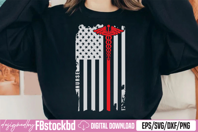 American Flag Nurse SVG