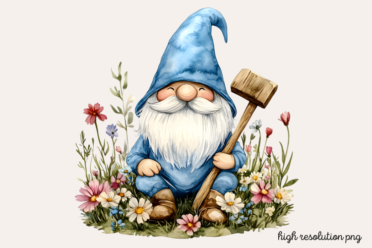 Watercolor Spring Garden Clipart PNG