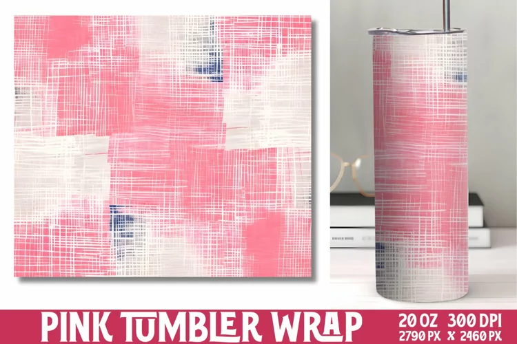 Pink Digital Paper Tumbler Wrap