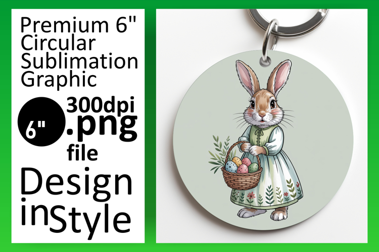 Vibrant Circle Design Car Coaster PNG , Easter Bunny