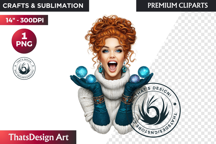 Cosy Winter Girl Clipart, Fashion Girl PNG, christmas