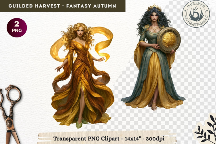 Fantasy Autumn Gilded Harvest PNG Clipart whimsical witch