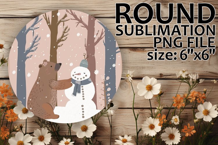 Chic Round Design Keychain Artwork , Winter