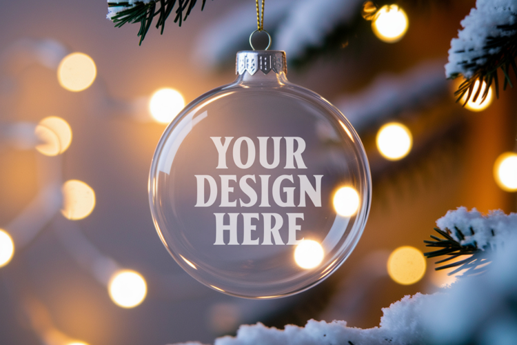 Acrylic Christmas Ornament Mockup , christmas ornament mocku