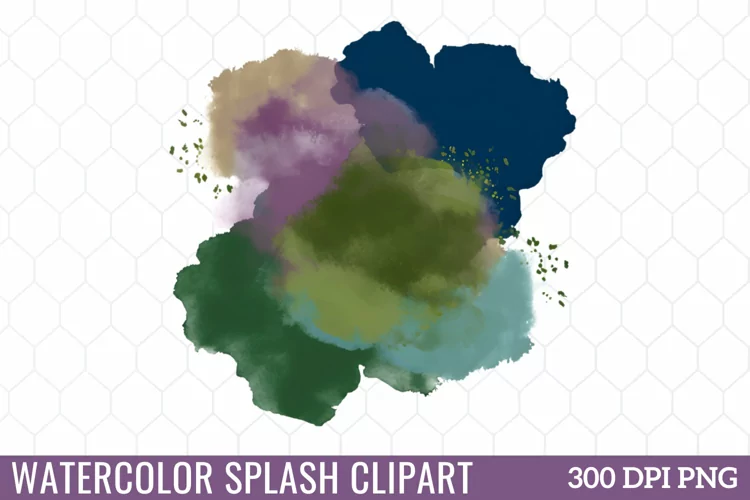 Watercolor Splashes Clipart