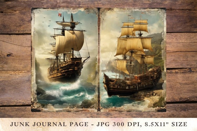 Printable Junk Journal Pages travelling 3 example image 1