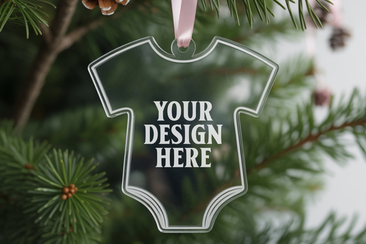 Acrylic Christmas Ornament Mockups , acrylic blank mockup